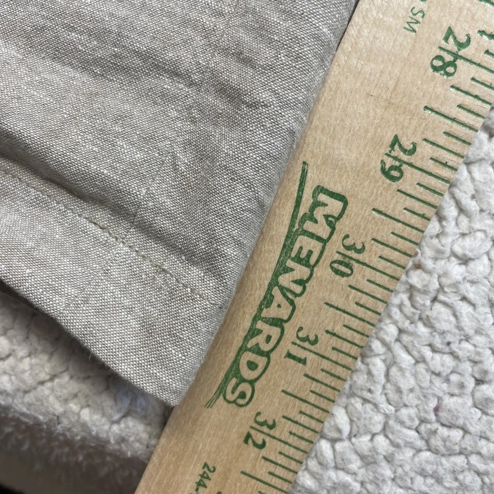 J.Crew Pants Mens 38x32 Beige Linen Drawstring Cuffed Relaxed Trousers Straight